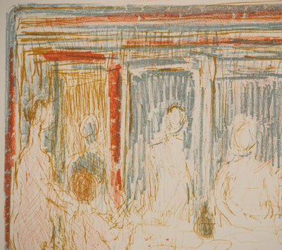 André COTTAVOZ : Le repas, Lithographie originale signée