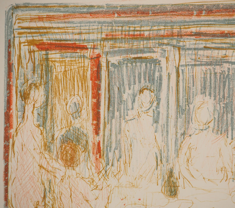 André COTTAVOZ : Le repas, Lithographie originale signée