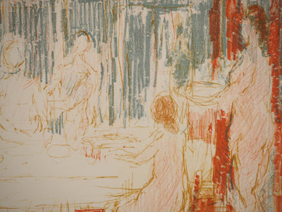 André COTTAVOZ : Le repas, Lithographie originale signée
