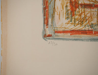 André COTTAVOZ : Le repas, Lithographie originale signée