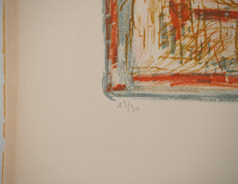 André COTTAVOZ : Le repas, Lithographie originale signée