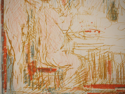 André COTTAVOZ : Le repas, Lithographie originale signée