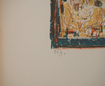 André COTTAVOZ : Scènes érotiques en bleu, Lithographie originale signée