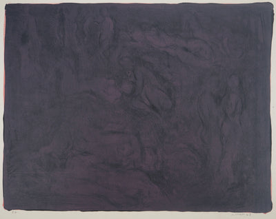 André COTTAVOZ : Corps sur fond violet, Lithographie originale signée