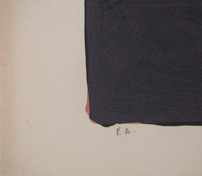 André COTTAVOZ : Corps sur fond violet, Lithographie originale signée