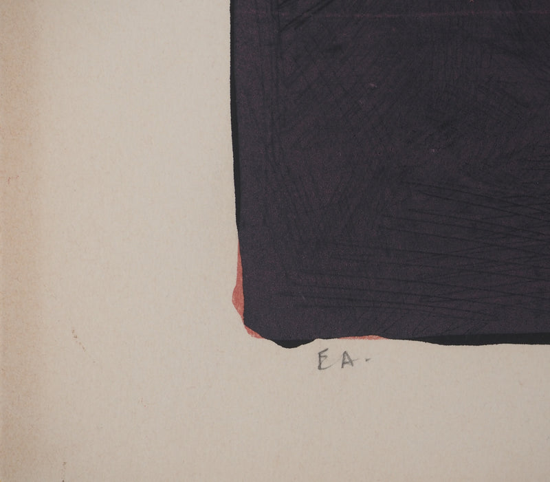 André COTTAVOZ : Corps sur fond violet, Lithographie originale signée