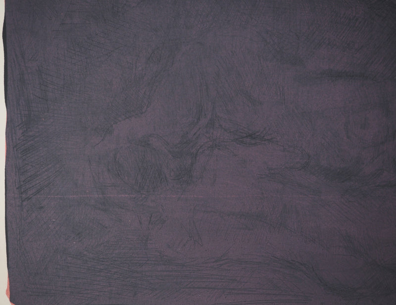 André COTTAVOZ : Corps sur fond violet, Lithographie originale signée