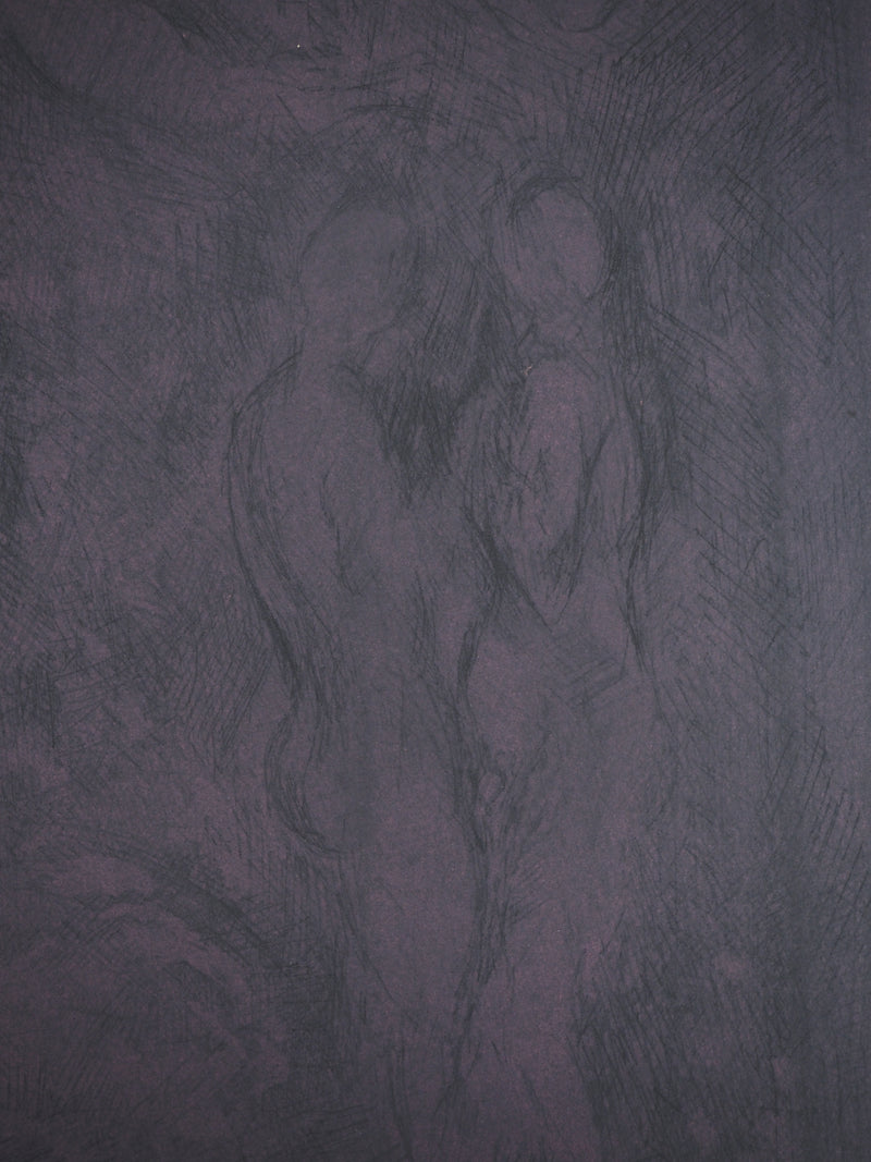 André COTTAVOZ : Corps sur fond violet, Lithographie originale signée