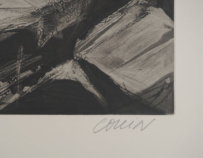 Pierre COLLIN : Intérieur noir, Gravure originale signée