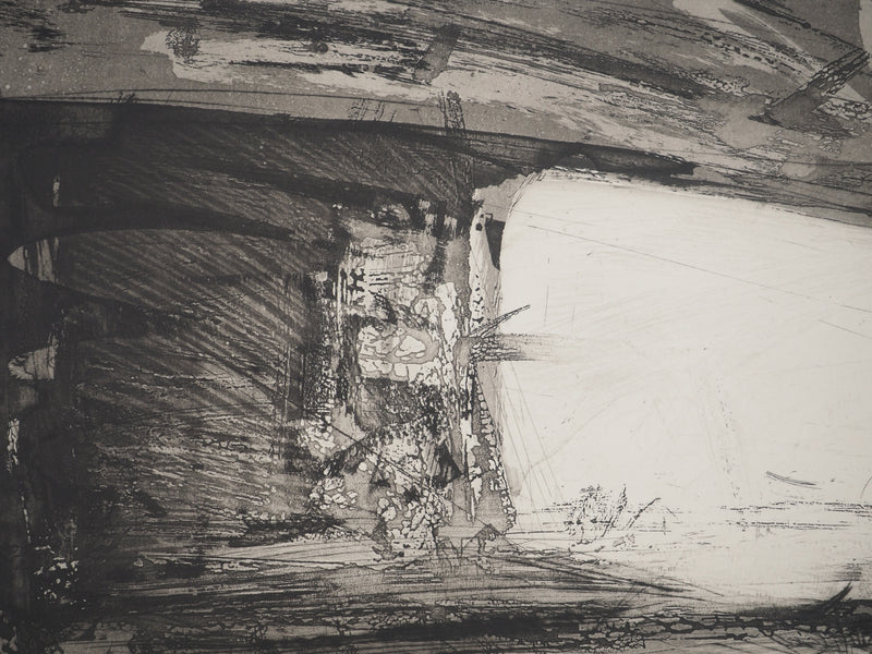 Pierre COLLIN : Intérieur noir, Gravure originale signée