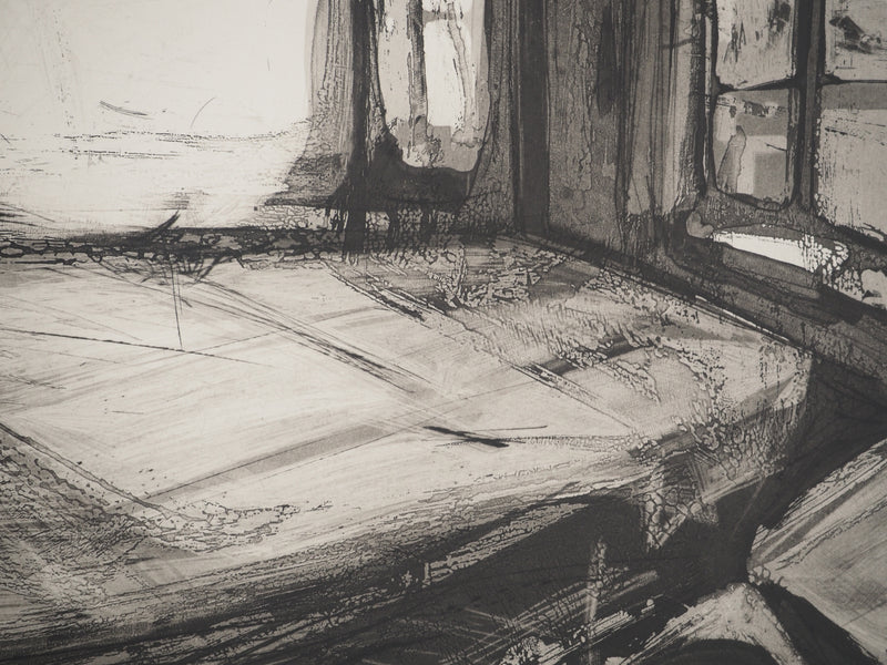 Pierre COLLIN : Intérieur noir, Gravure originale signée