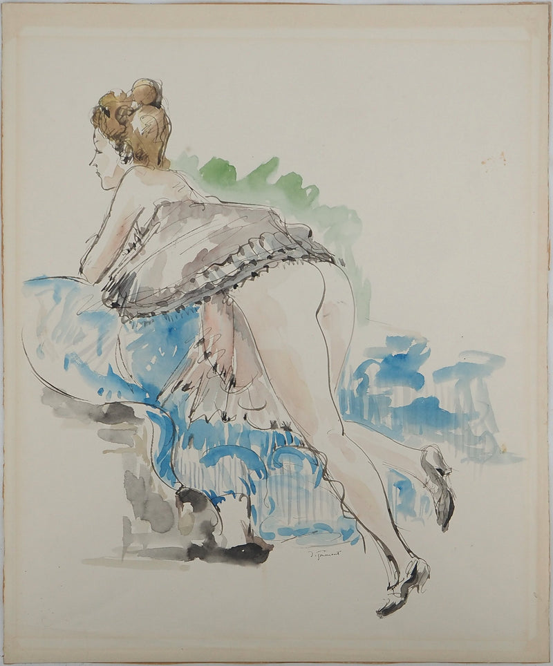 Afbr André DIGNIMONT, Charmanter Soldat, Signiertes Aquarell