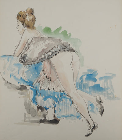 Afbr André DIGNIMONT, Charmanter Soldat, Signiertes Aquarell