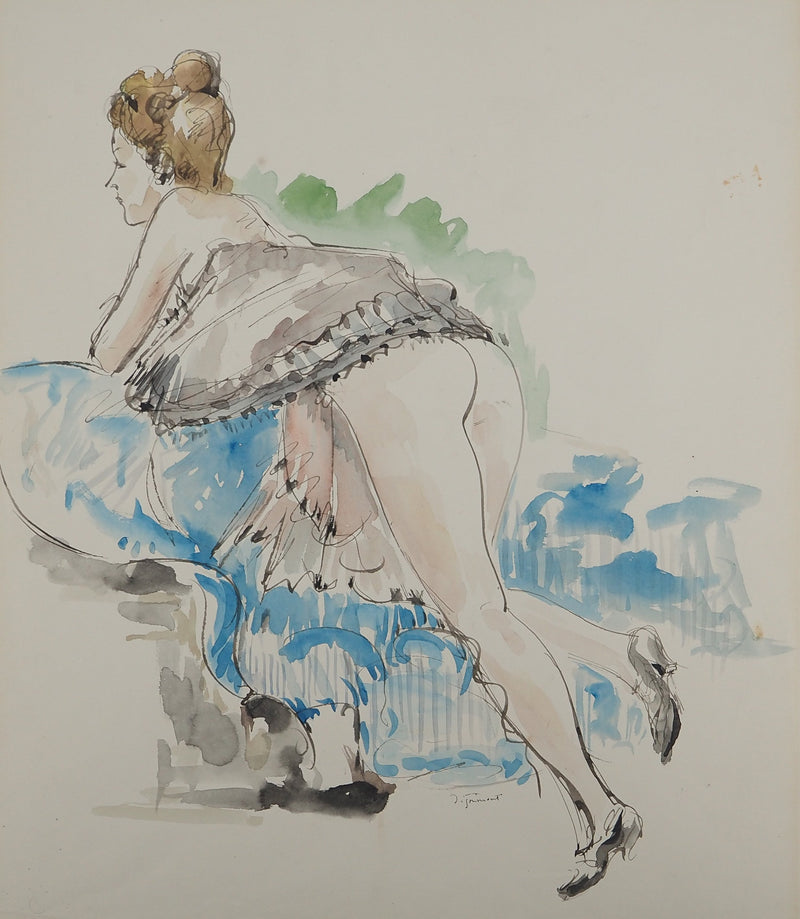 Afbr André DIGNIMONT, Charmanter Soldat, Signiertes Aquarell