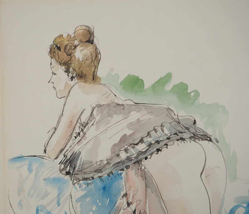 Afbr André DIGNIMONT, Charmanter Soldat, Signiertes Aquarell