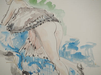 Afbr André DIGNIMONT, Charmanter Soldat, Signiertes Aquarell
