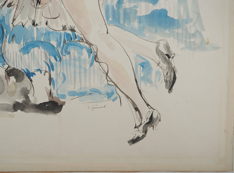 Afbr André DIGNIMONT, Charmanter Soldat, Signiertes Aquarell