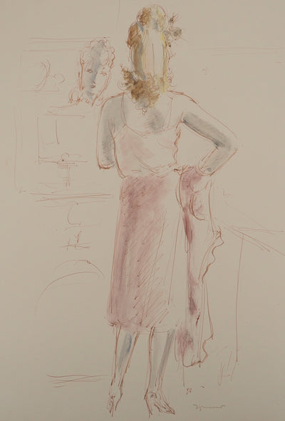 Afbr André DIGNIMONT, Charmanter Soldat, Signiertes Aquarell