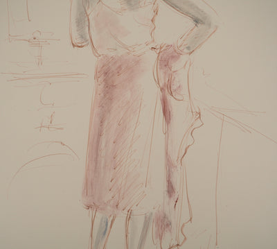 Afbr André DIGNIMONT, Charmanter Soldat, Signiertes Aquarell