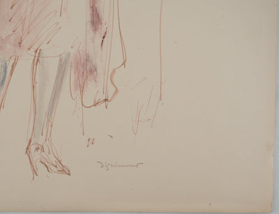 Afbr André DIGNIMONT, Charmanter Soldat, Signiertes Aquarell