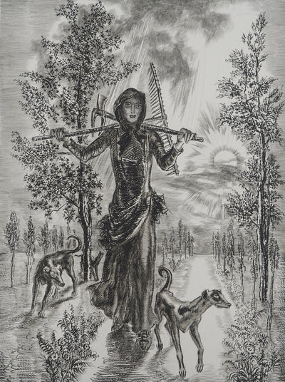 Albert DECARIS : Demeter déesse de la moisson, Gravure originale signée