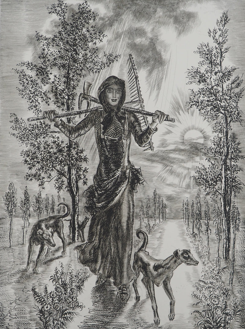 Albert DECARIS : Demeter déesse de la moisson, Gravure originale signée