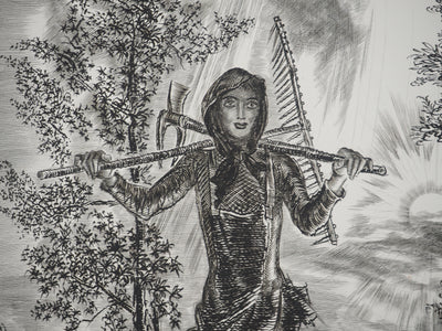 Albert DECARIS : Demeter déesse de la moisson, Gravure originale signée