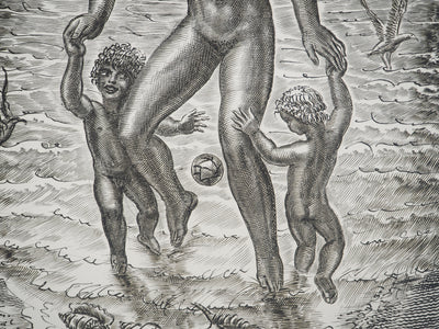 Albert DECARIS: Woman and Fauna, Original signed engraving