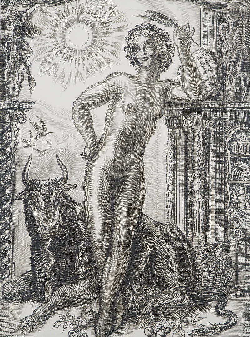 Albert DECARIS : Fécondité solaire, Gravure originale signée