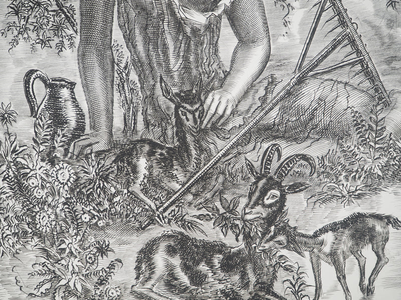 Albert DECARIS : La bergère, Gravure originale signée