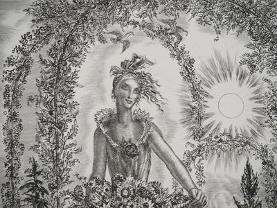 Albert DECARIS : L'arrivée du printemps, Gravure originale signée