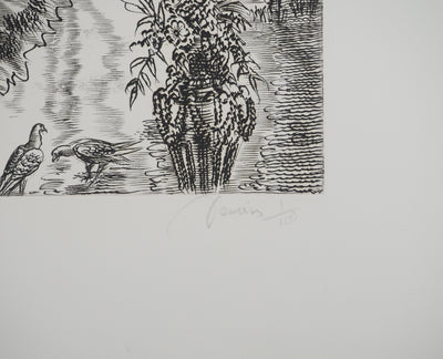 Albert DECARIS : L'arrivée du printemps, Gravure originale signée