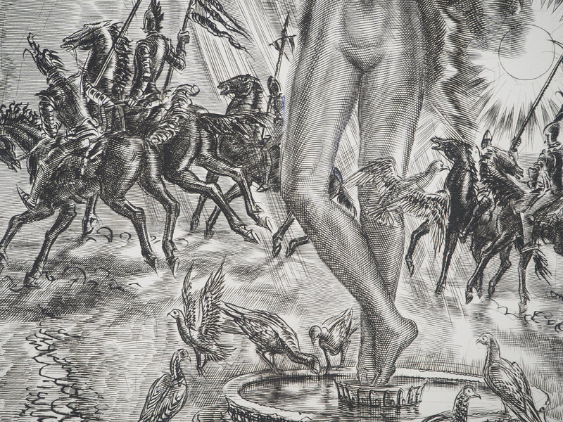 Albert DECARIS : Mars dieu de la guerre, Gravure originale signée