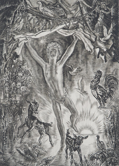 Albert DECARIS : Joie de la nouvelle année, Gravure originale signée