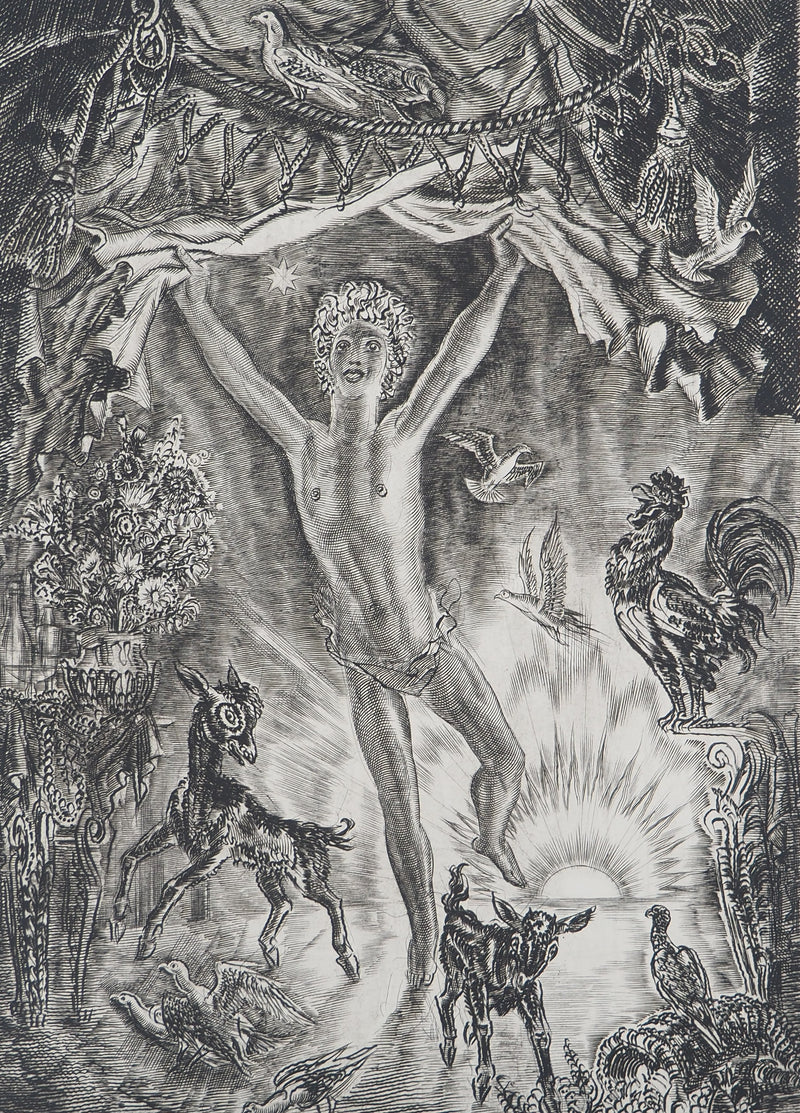 Albert DECARIS : Joie de la nouvelle année, Gravure originale signée