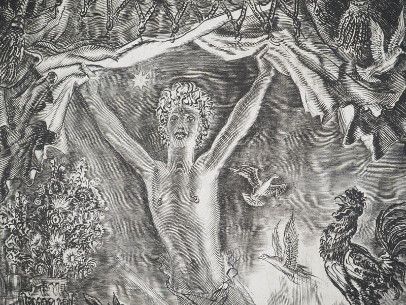 Albert DECARIS : Joie de la nouvelle année, Gravure originale signée