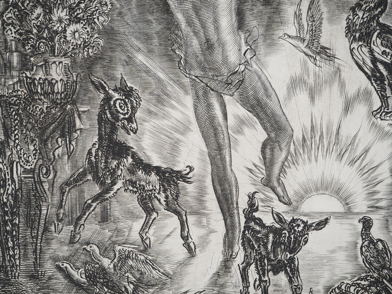 Albert DECARIS : Joie de la nouvelle année, Gravure originale signée