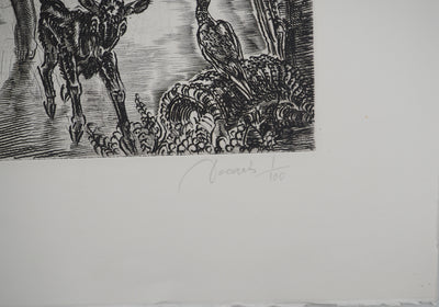 Albert DECARIS : Joie de la nouvelle année, Gravure originale signée