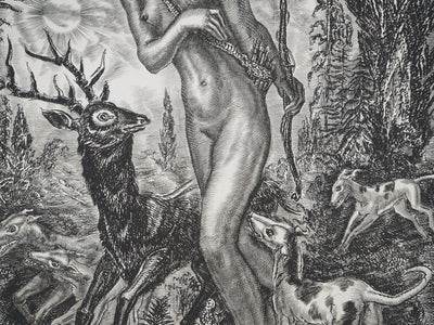 Albert DECARIS : Diane déesse de la chasse, Gravure originale signée