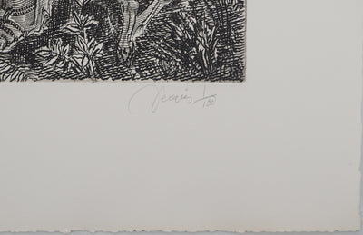 Albert DECARIS : Diane déesse de la chasse, Gravure originale signée