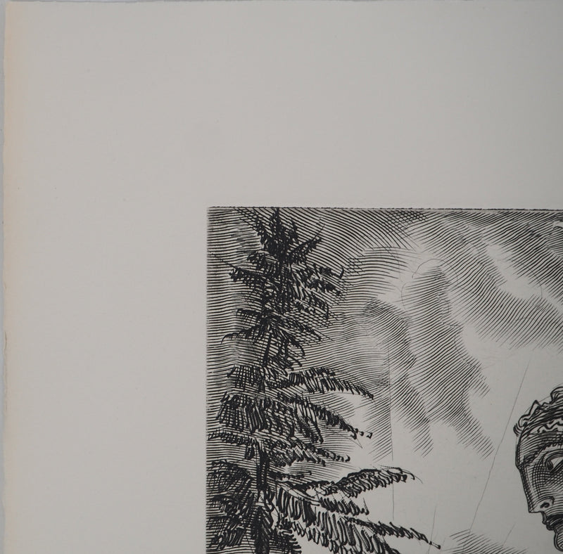 Albert DECARIS : Diane déesse de la chasse, Gravure originale signée