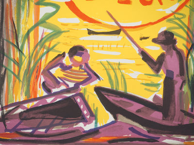 BTIna François DESNOYER: Les Saintes Maries, 1965, Original Signed Lithograph