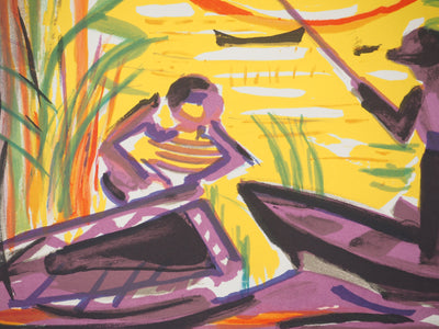 BTIna François DESNOYER: Les Saintes Maries, 1965, Original Signed Lithograph