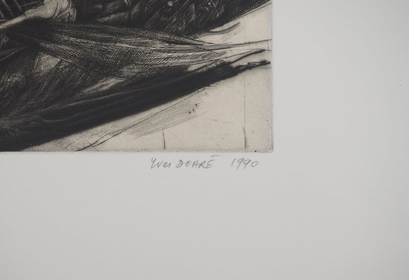 Yves DOARÉ : Naufrage, Gravure originale signée