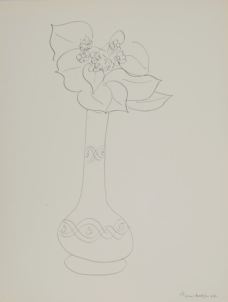 Henri MATISSE : Etude de vase, Lithographie originale (vue générale) - Crédit photo : Galerie Art.Paris