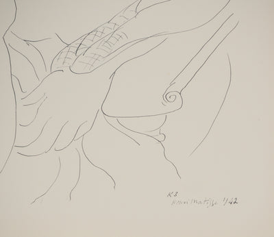 Henri MATISSE : La dame aux perles, Lithographie originale (photo de détail 2) - Crédit photo : Galerie Art.Paris