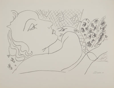 Henri MATISSE : Visage vue profil, Lithographie originale (vue générale) - Crédit photo : Galerie Art.Paris