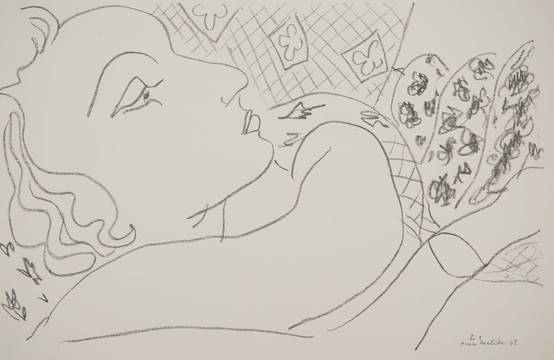 Henri MATISSE : Visage vue profil, Lithographie originale (photo de détail 3) - Crédit photo : Galerie Art.Paris