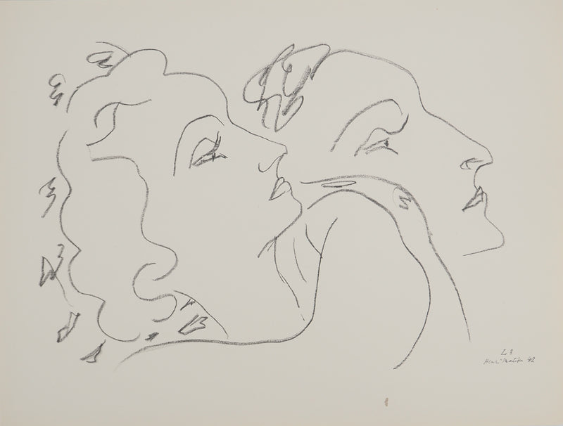 Henri MATISSE : Doubles profils, Lithographie originale (vue générale) - Crédit photo : Galerie Art.Paris