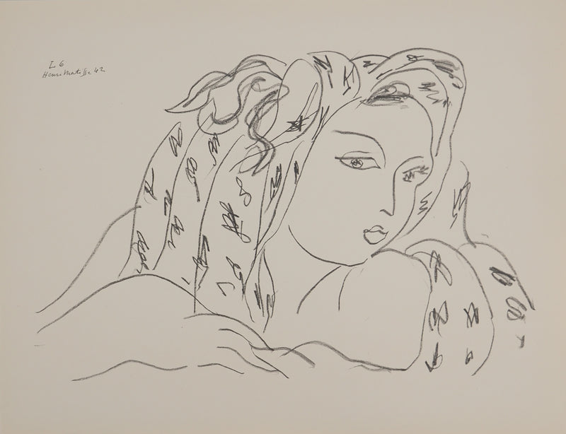 Henri MATISSE : Jeune femme jouant de son charme, Lithographie originale (vue générale) - Crédit photo : Galerie Art.Paris